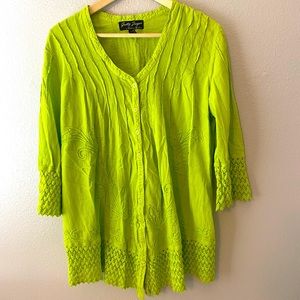 Gretty Zueger Lime Blouse Size M